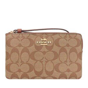 Coach Signature Large Corner Zip Wristlet